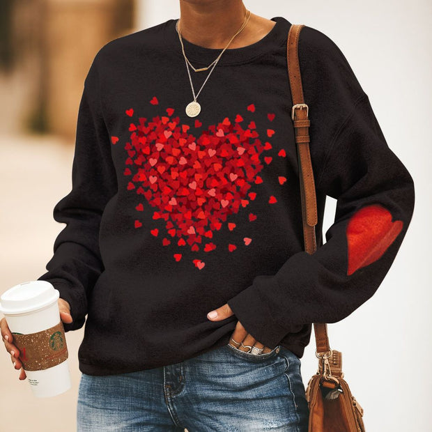 Women's Fashion Casual Round Neck Loose Pullover Fashion Tie-dye Printed Sweater