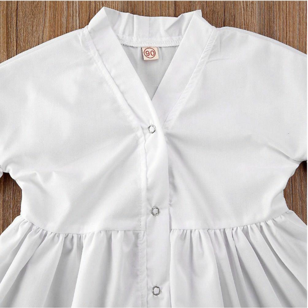 Kids Baby Irls Clothes White A-Line Shirt Dress For Irl