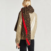 New Festive Red Classic Leopard Pattern Cashmere-like Thickened Warm Talma