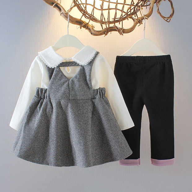 Three-piece Suit For Girls, Western Style Autumn Infant Clothes