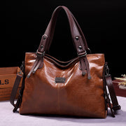 Retro Fashion Tote Casual Soft Leather Shoulder Crossbody Large Capacity Women's Bag