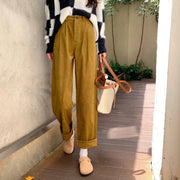 High Waist Slimming Corduroy Wide-leg Casual Pants Women