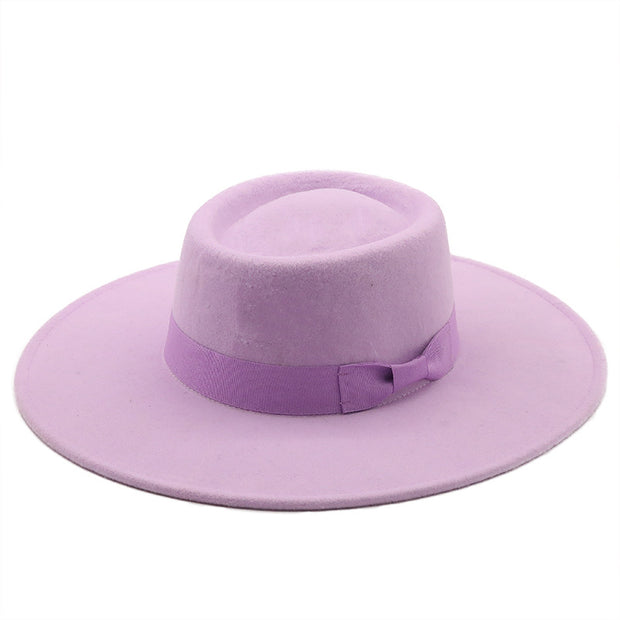 Autumn And Winter Woolen Big Brim Jazz Top Hat