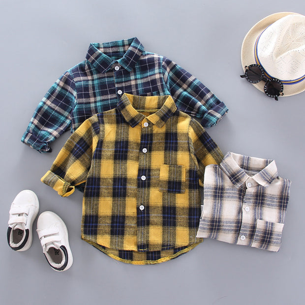 Boys And Girls Plaid Shirts