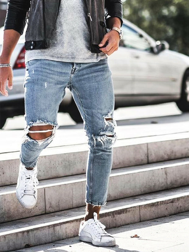 Men's jeans new hole pants trousers