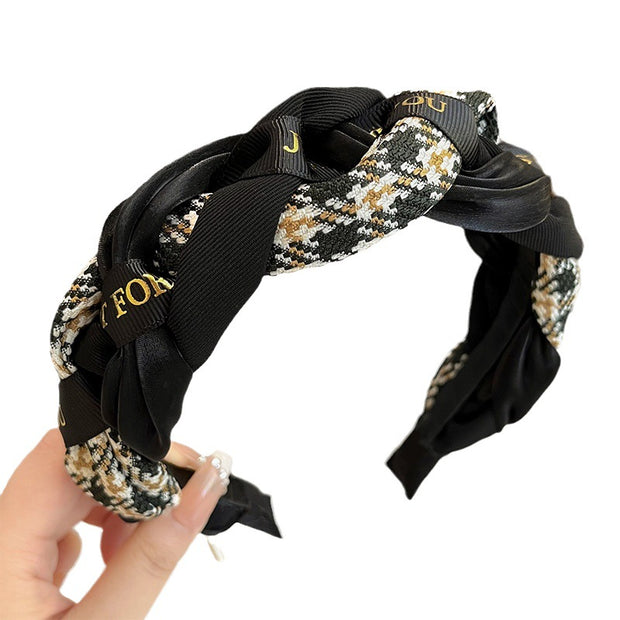 Twist Headband Female Bang Hairpin High Skull Top Black