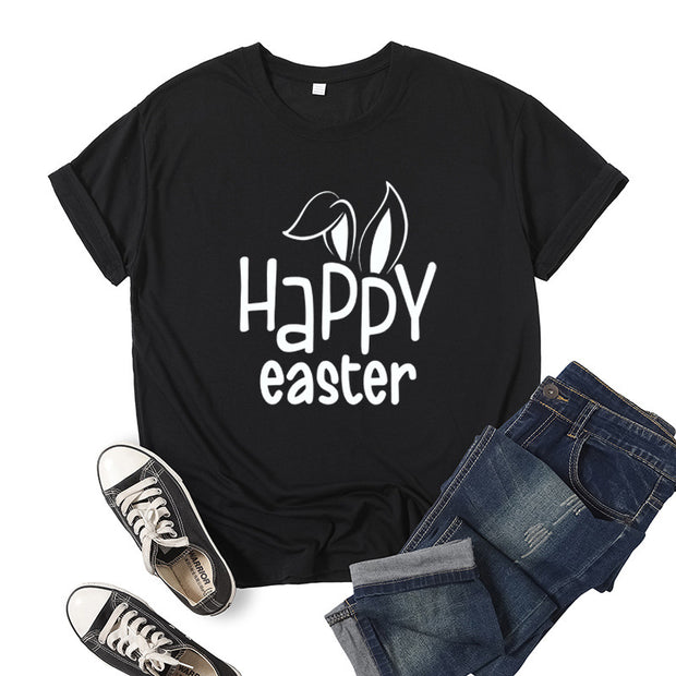 Women's Bunny Happy Easter Print Top