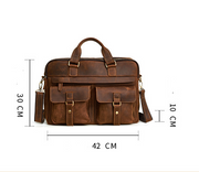 Genuine men\'s bags retro men\'s business bags briefcase cowhide oblique Bag 15.6 inch Laptop Bag