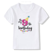 Children's Birthday Number Print Short Sleeve