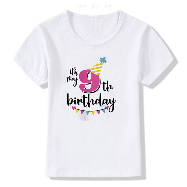 Children's Birthday Number Print Short Sleeve