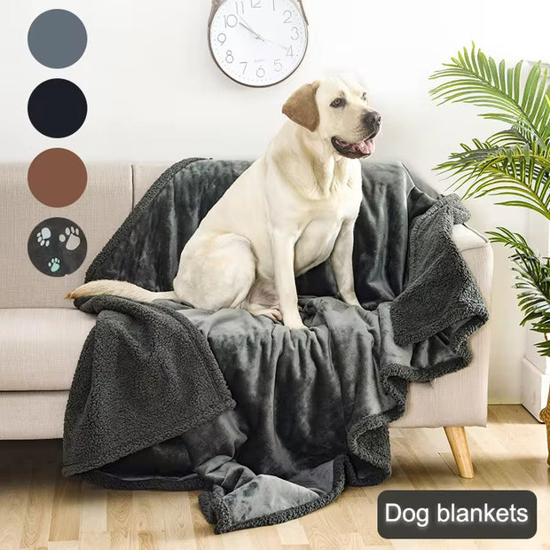 Double-sided Pet Waterproof Blanket Soft Thickened Flannel Velveteen Sherpa Blankets For Cats And Dogs Breathable And Anti-grip