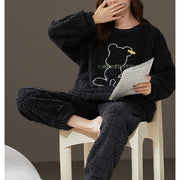 Couple Coral Fleece Thermal Pajamas Women's Long Sleeve Suit