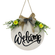 Welcome Wooden Board Door Wall Pendant Garland Door Hanging Wreath Garland