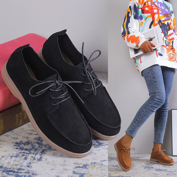 Flat Bottom Slip-on Lazy Casual Retro Small Leather Shoes