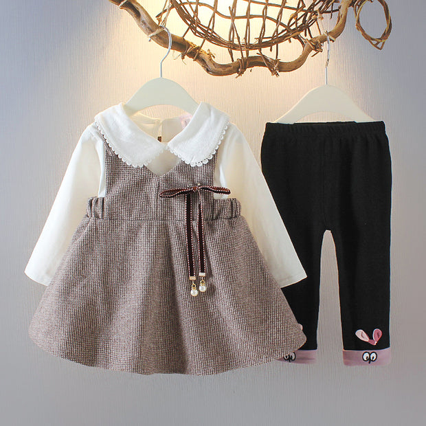 Three-piece Suit For Girls, Western Style Autumn Infant Clothes