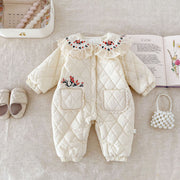 Cute Winter Baby Doll Floral Jumpsuit Cotton