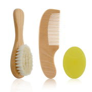 Baby Wool Brush Set, Baby Shower, Scrubbing Brush, Shower Comb