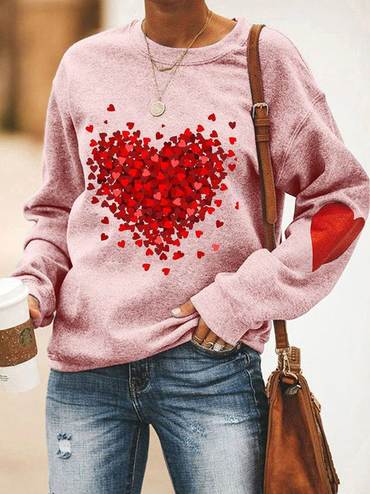 Women's Fashion Casual Round Neck Loose Pullover Fashion Tie-dye Printed Sweater