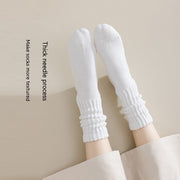 Winter Fleece-lined Thickened Middle Tube Cotton Thermal Terry Long Tube Casual Socks