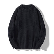 Vintage Twist Shape Round Neck Thickened Sweater