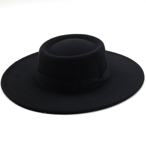 Autumn And Winter Woolen Big Brim Jazz Top Hat