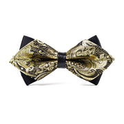 Men's Polyester Pointed Bow Tie Gold Bright Silk Flash