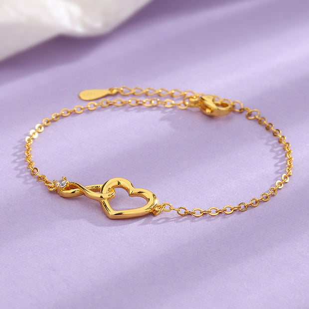 Heart-shape Bracelet Fashion Jewelry Versatile Love Bracelet Gift For Girlfriend Valentine's Day