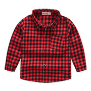 Boys And Girls Plaid Shirts Handsome Tops For Middle And Small Children