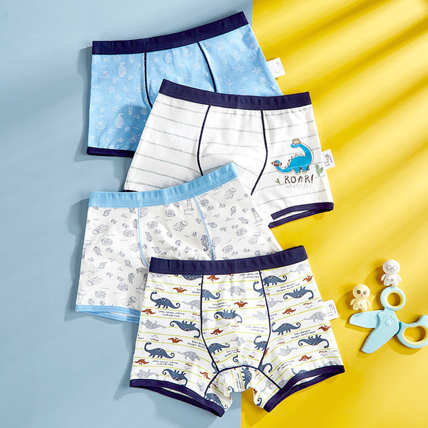 Cartoon Simple Cotton Children's Boxer Shorts