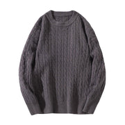 Vintage Twist Shape Round Neck Thickened Sweater