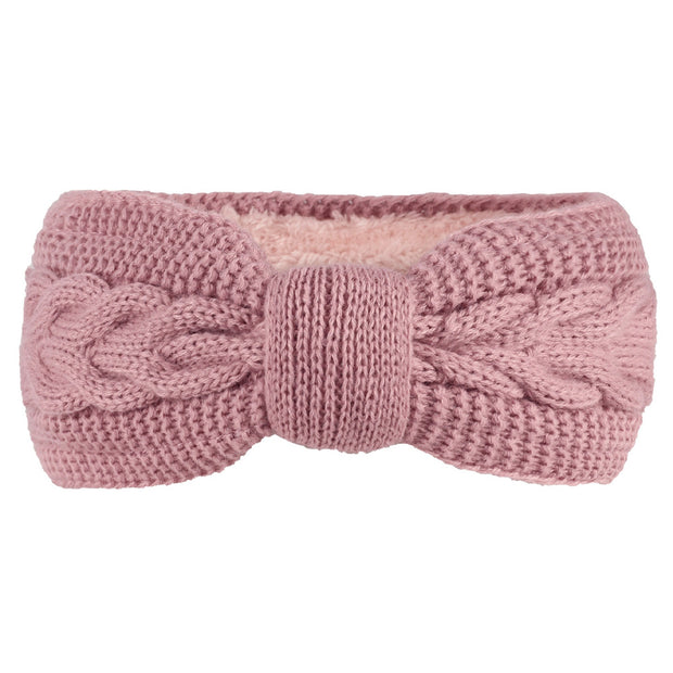 Women's Fleece-lined Wool Bow Hair Band