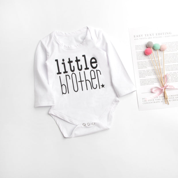 Letter Long-sleeved T-shirt | Male Baby Jumpsuit