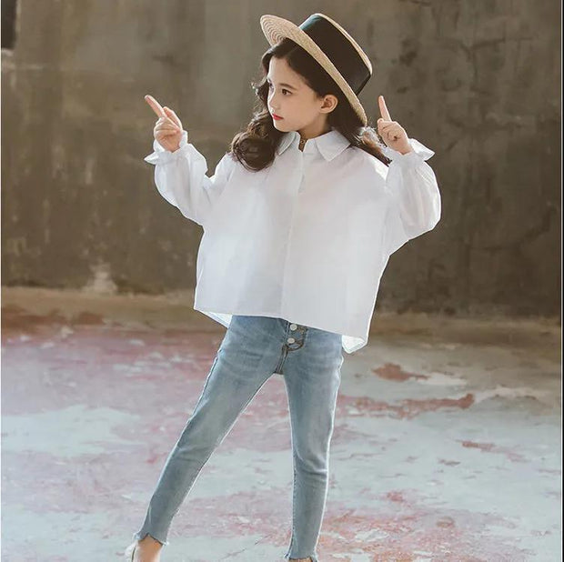 Children's Letter Loose Thin Long Sleeve Shirt