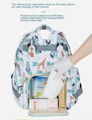 Fashion Waterproof Printed Nylon Multi-functional Large Capacity Backpack Portable Mummy Bag