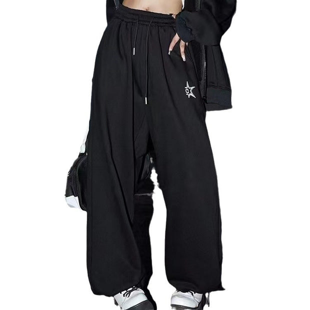 Spring And Autumn Drawstring New High Waist Slimming Track Pants