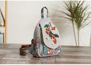 Canvas Lightweight Casual Backpack With Three-dimensional Hand Woven Persimmon Ruyi Lightweight Backpack