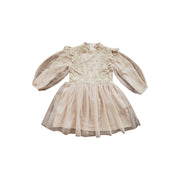 French Lantern Sleeve Tulle Dress For Children Girls