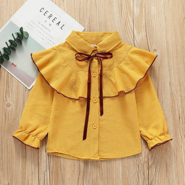 Spring And Autumn Striped Baby Lapel Shirt