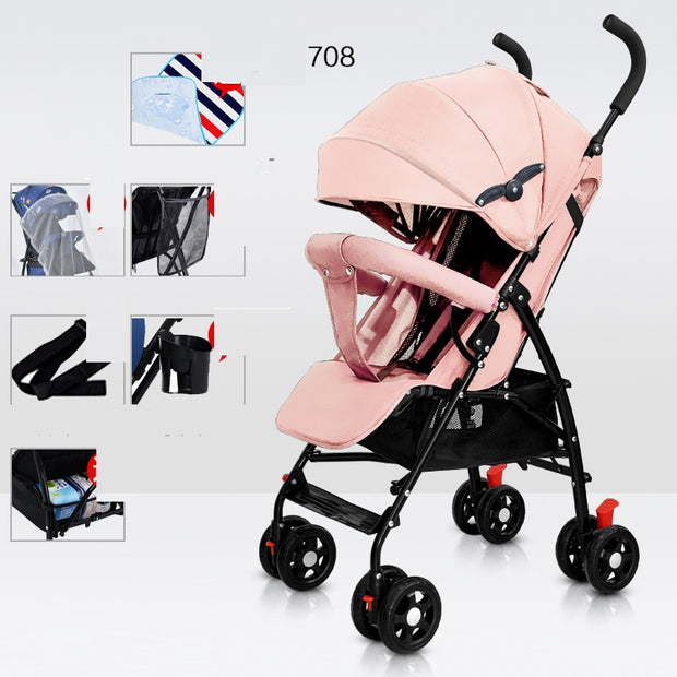 Sit And Lie Down Baby Portable Folding Simple Trolley