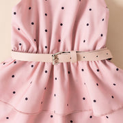 Strap Polka Dot Solid Color Children Dress