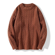 Vintage Twist Shape Round Neck Thickened Sweater