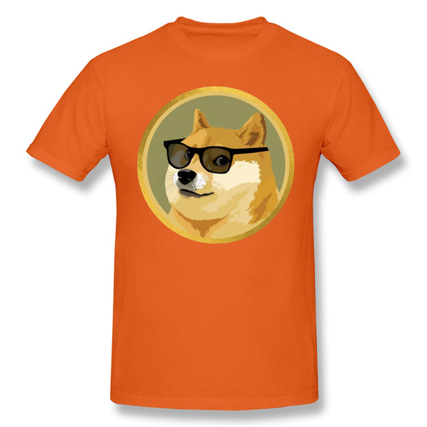 Men Clothing Dogecoin T Shirt Doge Coin Apparel Fashion Shor