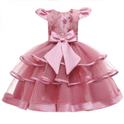 Girls Sleeveless Princess Cake Mesh Dress