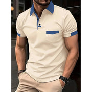 Men's Color Matching Pocket Polo Shirt Sports