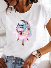 Women's Fashion Printed Short-sleeved T-shirt