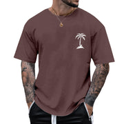 Men's Round Neck Printed Simple Pullover Short Sleeve T-shirt