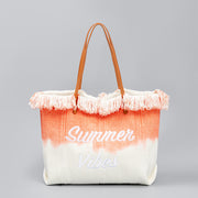 Embroidered Tote Tassel Canvas Bag Magnetic Bag Underarm Summer