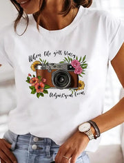 Women's Fashion Printed Short-sleeved T-shirt