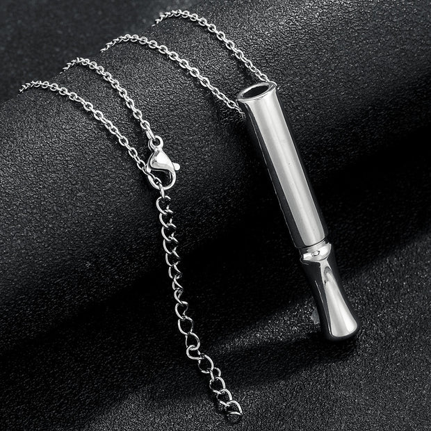 Stainless Steel Yoga Meditation Whistle Necklace