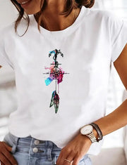 Women's Fashion Printed Short-sleeved T-shirt